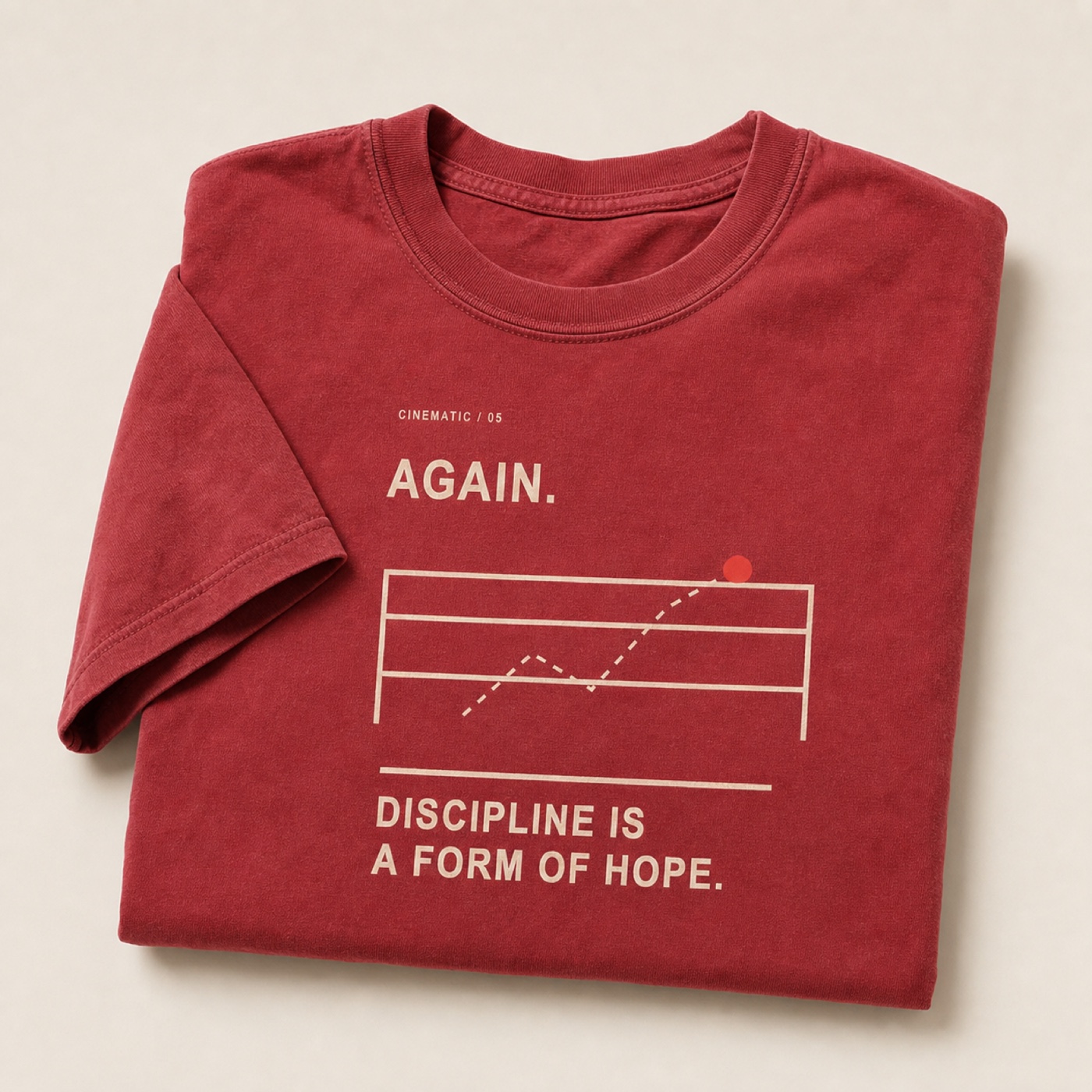 Again printed on a folded Crimson heavyweight T-shirt.